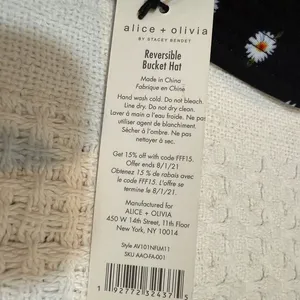 new adult Alice + Olivia one size reversible daisy bucket hat A3 3074 thumbnail 10