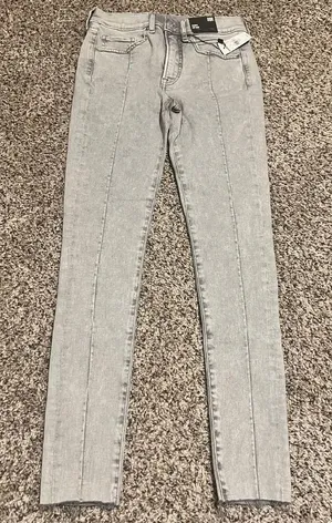 Express Mid Rise Skinny Jeans‎ Gray Wash Denim Womens Size 00R thumbnail 1