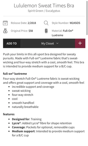 Lululemon Sweat Times Bra Spirit Green / Eucalyptus 6 thumbnail 9