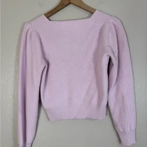 Astr The Label Sweetheart Ribbed Cropped Sweater size Medium Pink purple $39 thumbnail 5