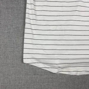 Lululemon Striped Shirt Womens 2 White V-Neck Short Sleeve Pima Cotton Top thumbnail 16