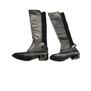 Tory Burch gray black shoes knee high boots leather upper size 10.5 M SKU 2924 thumbnail 2
