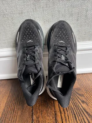 Hoka Black and White Athletic Running Shoes thumbnail 5