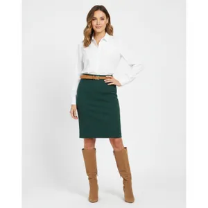 Express Hunter Green Knee Length Pencil Skirt NEW 0 thumbnail 5