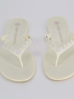Tory Burch Studded Jelly Flip Flop Sandal Cream White 7 thumbnail 4
