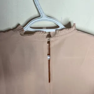 Cupcakes and Cashmere Malina pleated detail chiffon shift dress in tea rose sz S thumbnail 8