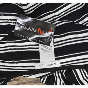 NWT Unedited By Teeze Me Short Sleeve Knit A-Line Dress Black / White XXS thumbnail 7
