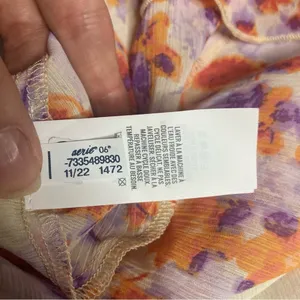 Aerie Micro Mini Chiffon Floral Wrap Skirt with Ruffle Hem Size Medium Orange thumbnail 5