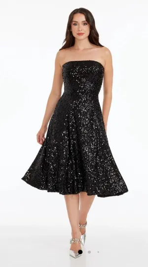New! Dress the Population Ruby Sequin Strapless‎ Cocktail Dress Sz Small $298 thumbnail 1