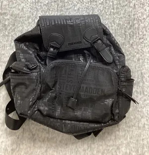 Steve Madden BSOLLY Backpack Black Multi Logo‎ Print Nylon Bag DO328735 NEW thumbnail 1