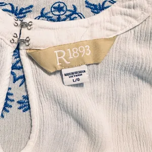 Embroidered White and Blue Women's Top thumbnail 5