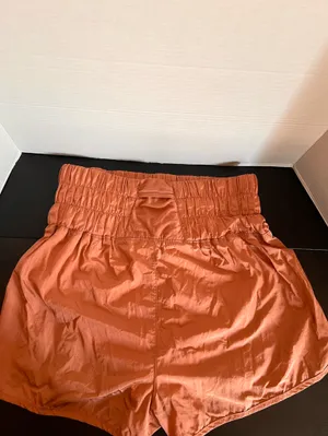 Free People Rust Orange High-Waist Athletic Shorts LG thumbnail 7