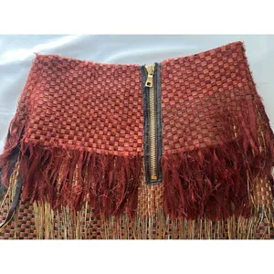 Balmain F17 Runway Skirt Brown Tribal Lamb Leather Fringe Brass Kendall Jenner thumbnail 10