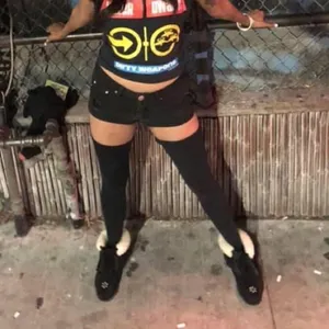 New American Apparel Black Thigh High Socks vintage original tall Y2K 2000s rare thumbnail 3