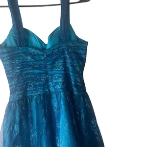 MXI Y2k 2000s Size 7 Aqua Mermaid Blue Chiffon Sparkle‎ Glitter Fairy Mini Dress thumbnail 5