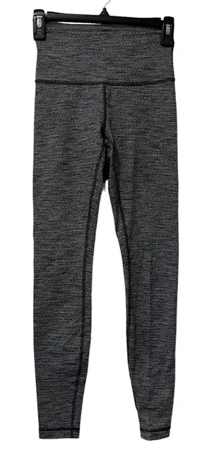Lululemon Wunder Under‎ High Rise Tight Heathered Black Size 4 W5AM9S thumbnail 1