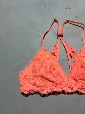 Aerie orange Lace Floral Bralette medium thumbnail 2
