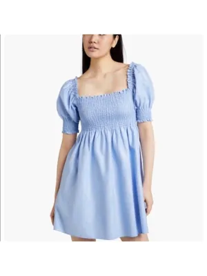 Hill House Athena Blue Glitter Smocked Nap Dress Size Small thumbnail 11