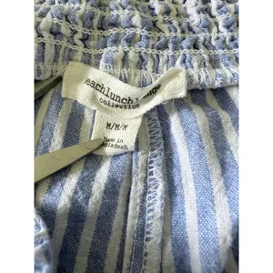 Beach Lunch Lounge Linen Cotton Blend Beachy Nautical Tie Waist Wide Leg Pants M thumbnail 4