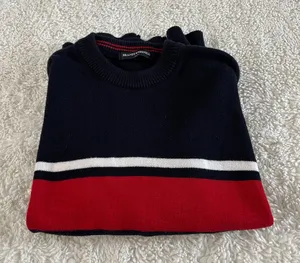 Brandy Melville Womens OS Crewneck Strips Navy Red Preppy Country Club Casual thumbnail 1
