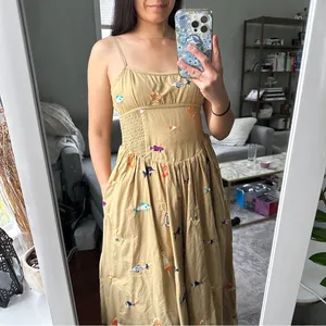 Anthropologie Maeve Sleeveless Square-Neck Drop-Waist Midi Dress thumbnail 5