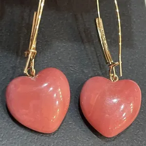 Betsey Johnson Pink Marble Hearts Rhinestones & Mini-Pearls French Hook thumbnail 7
