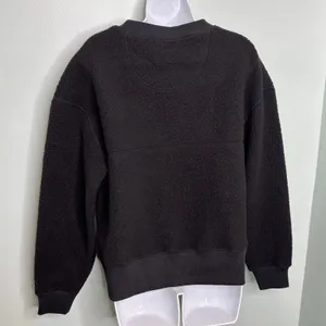Everlane Renew Fleece Oversized Black Crewneck Pullover Sweater S thumbnail 6