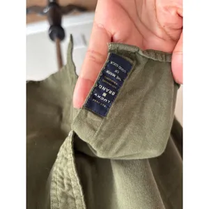 Lucky Brand Utility Shirt Size Medium Olive Green Snap Front Cotton Twill Top thumbnail 6