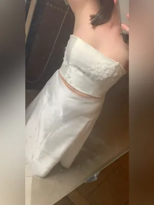 Faviana white strapless prom/wedding dress #prom #eveningwear #formal thumbnail 3