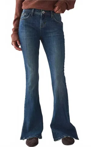 UO BDG Brooke Split Hem Low-Rise Flare Jeans Urban Outfitters NWT 25 thumbnail 1