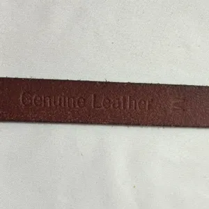 Timberland Brown Leather Belt Skinny Waist X-Stitch Keeper Logo Size M Mahogany thumbnail 4