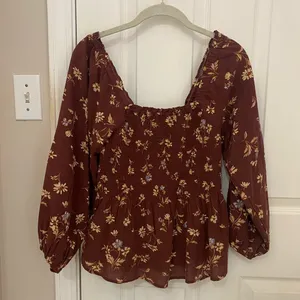 NWT!! Madewell Lucie Smocked Floral Peplum Top thumbnail 5