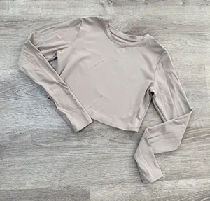 •RITA ORA• LONG SLEEVE CROP TOP Gray Size M thumbnail 1