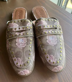 Coach Fiona Floral Loafer Mules Size 6 thumbnail 1