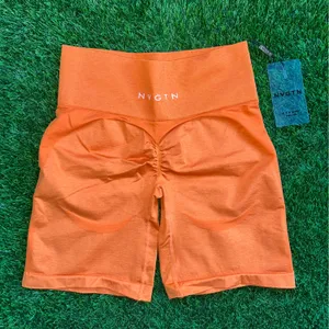 NVGTN Sunset Orange Contour Seamless Shorts thumbnail 1