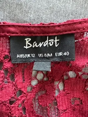 Bardot Womens Size Medium Sienna Burgundy Floral Lace Bralette Crop Top Festival thumbnail 3
