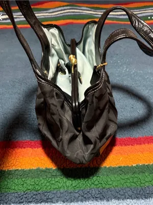 Coach Black Y2K Signature Canvas kisslock Hobo Bag with Leather Trim thumbnail 6