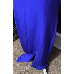Liz Claiborne 100% Silk Midi Dress Purple‎ sz 14 side slit formal prom romantic thumbnail 6