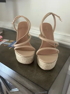 Pretty Little Thing Nude Wedge Sandals 6 thumbnail 4