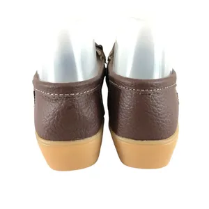 Womens Loafers Slip On Faux Leather Floral Applique Brown Size 40 US 8.5 thumbnail 3