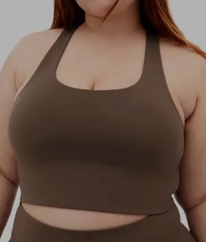 Girlfriend Collective Cafe Brown Paloma Racerback Sports Bra Style 1002 Sz M thumbnail 1