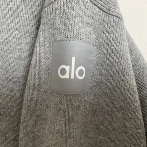Alo Yoga Scholar Knit Cropped Full Zip Jacket Athletic Heather Grey S thumbnail 4
