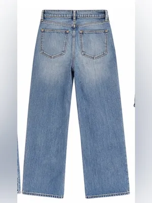 J.Crew Full Length Wide Leg Jeans Size 29 High Rise Button Fly Medium Wash thumbnail 3