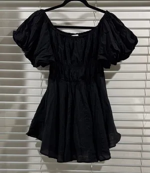 Petal & Pup Black Ruffled Waist Top thumbnail 1