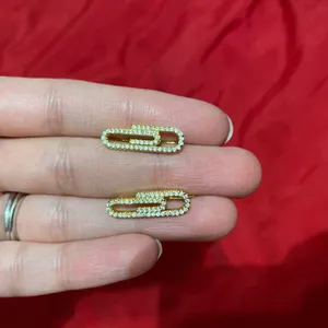 Gold filled paper clip earrings thumbnail 4