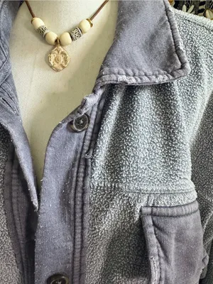Free People Ruby Distressed Oversized Jacket Gray Large thumbnail 6