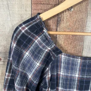 Universal Thread Plaid Peasant Mini Dress Cottagecore Prairie Blue Small Boho thumbnail 2