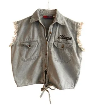 Sturgis Black Hills Rally 2011 graphic denim cut-off shirt/vest Large thumbnail 1