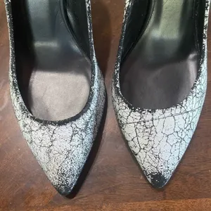 H&M Leather White & Black Crackled Stilettos 6.5‎ thumbnail 7