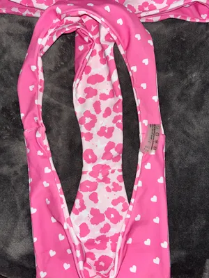 Zaful NWOT Reversible Pink Heart Leopard Print Swimsuit Set thumbnail 5